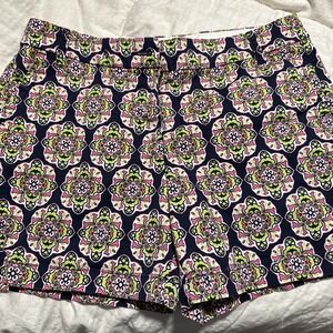 Crown & Ivy women's casual shorts with a vibrant paisley Size 10 Blue Pink Green